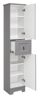 Напольный шкаф - пенал Misty Лувр 35см правый серый